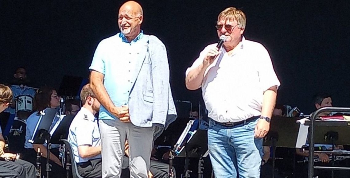 Herr Gerd Hamm, Vorsitzender Kreisverband Vorpommern-Greifswald und Jürgen Kliewe, Bürgermeister Ueckermünde begrüßen die anwesenden Gäste.